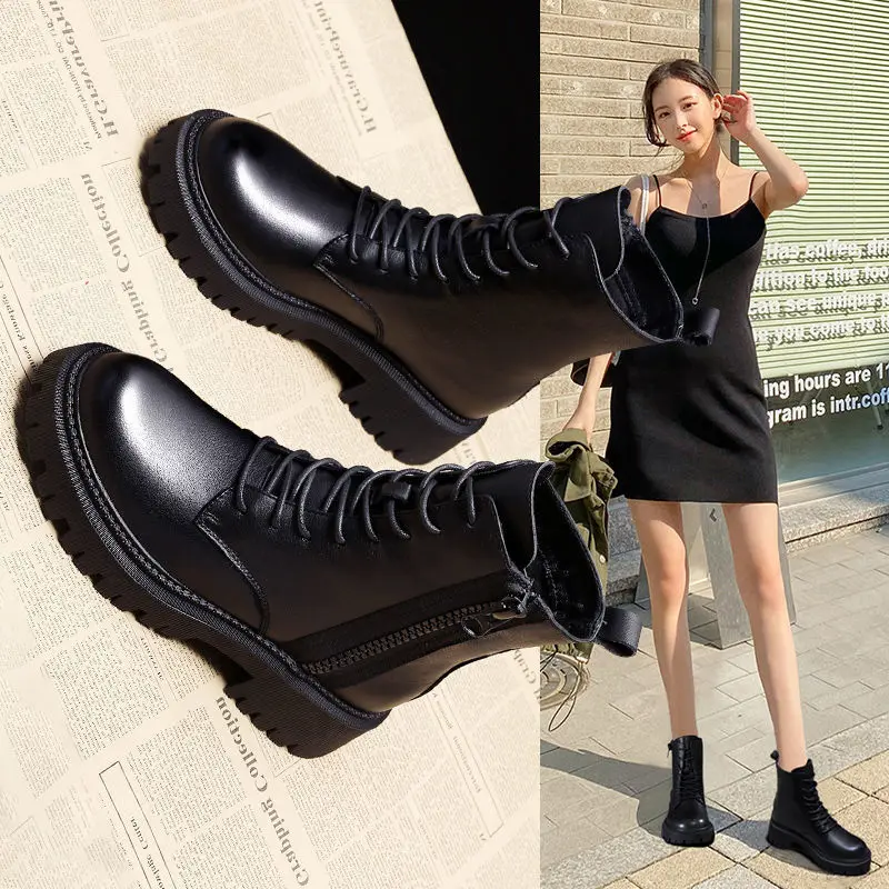 

Shoes Woman Martin Boots Female Winter plus Velvet Bootie Winter Snow Boots Thick Versitile Fashion Luxury Big Size