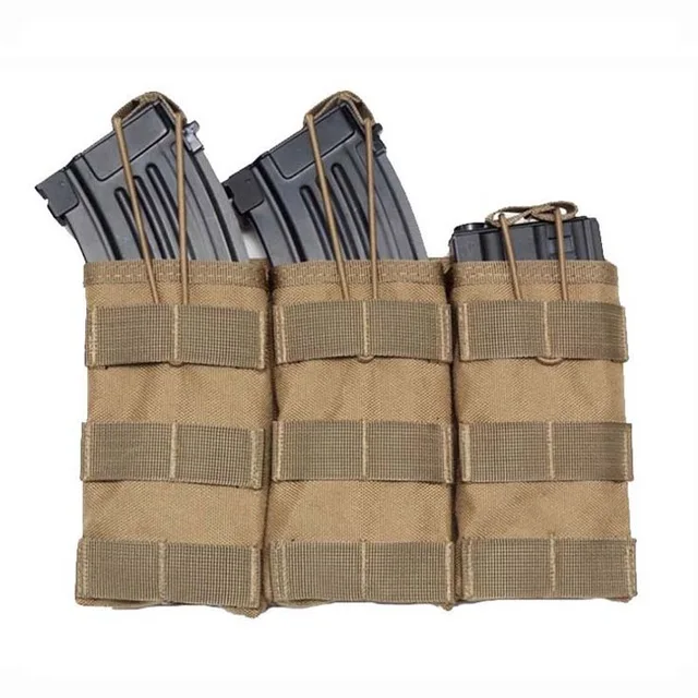 Tan Triple Mag Bag Одиночный/двойной подсумок/тройной патронный мешок тактические охотничьи аксессуары Molle Vest Pouch военный подсумок сумка - Цвет: Tan Triple Mag Bag