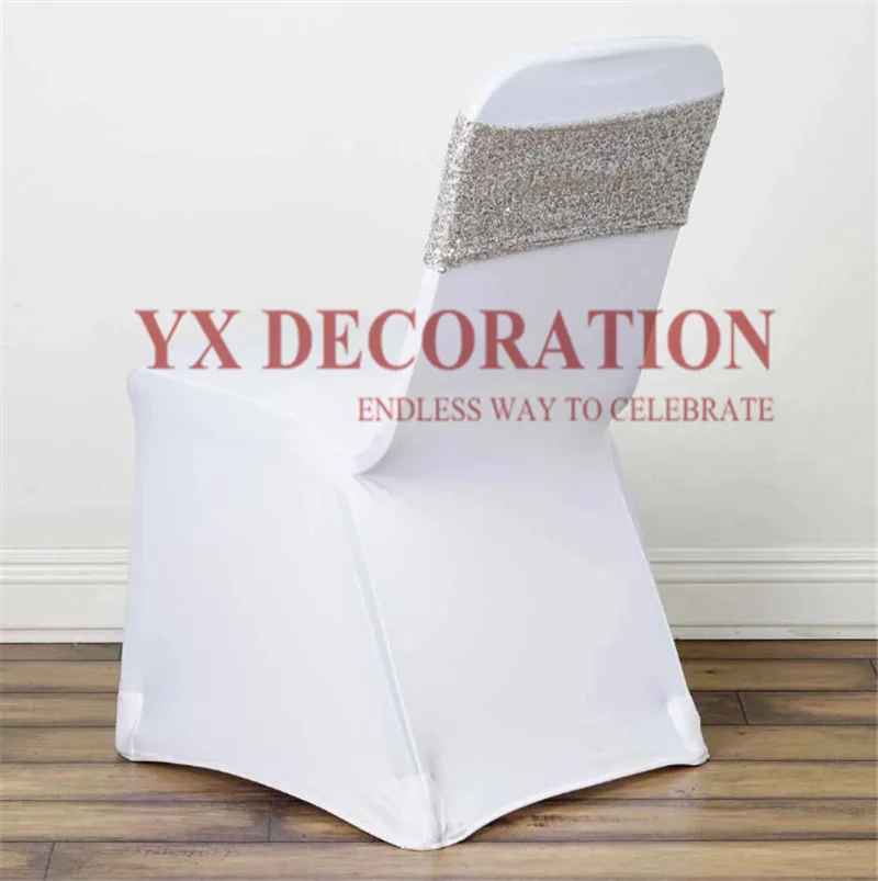 Блестящая повязка на стул бант для стула банкета свадьбы украшение из