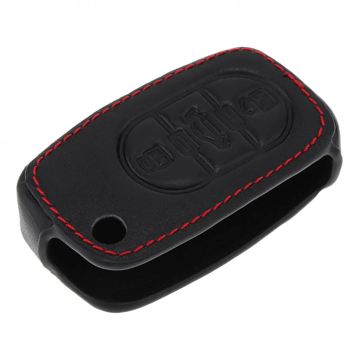 

3 Buttons 3D Leather Car Key Cover Protector Holder with Hanging Buckle Fit for Audi A3/A4/A6/A8/A8 Quattro/TT/RS4 1997-2005