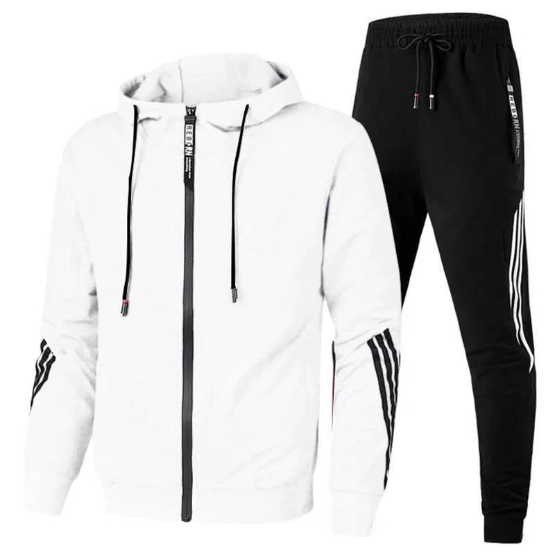 

Men Sportswear New Spring Autumn Tracksuit 2 Piece Sets Sports Suit Jacket+Pant Sweatsuit Male Fashion Print Clothing Size M-3XL