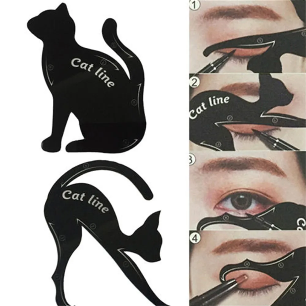 

5 Bags Beauty Cat Line Eyeliner Mold Stencils Professional Eyebrow Stencils Template Shaper Model Eye Makeup Tool for Women