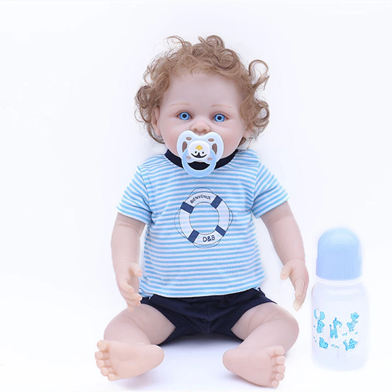 Полный силиконовый винил Reborn Реалистичная кукла куклы для младенцев 45 см Bebe