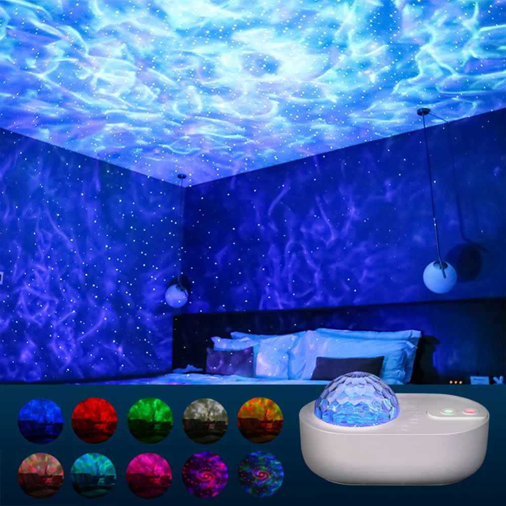 Colorful Starry Sky Galaxy Projector Night Light Child Blueteeth USB Music Player Star Romantic Projection Lamp Gift | Освещение