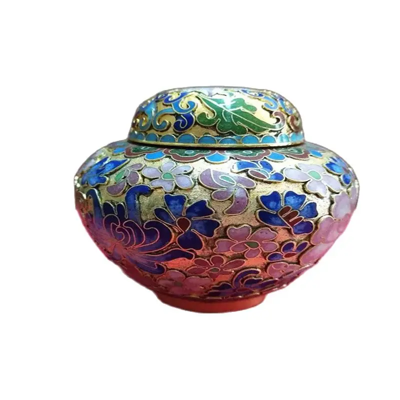 

Beijing characteristic hand-made antique cloisonne enamel colored candy jar
