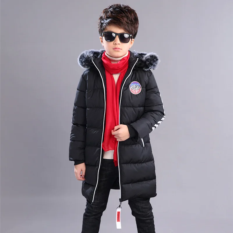 Одежда для детей зимняя парка с длинным капюшоном мальчиков большой теплый