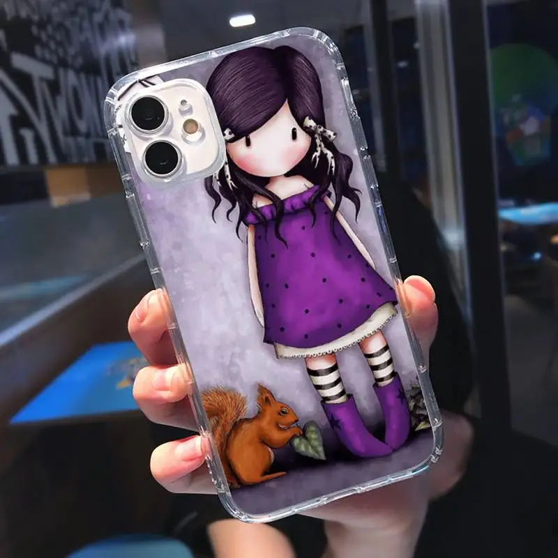 

Cartoon Lovely Santoro Gorjuss Phone Case Transparent soft For iphone 5 5s 5c se 6 6s 7 8 11 12 plus mini x xs xr pro max