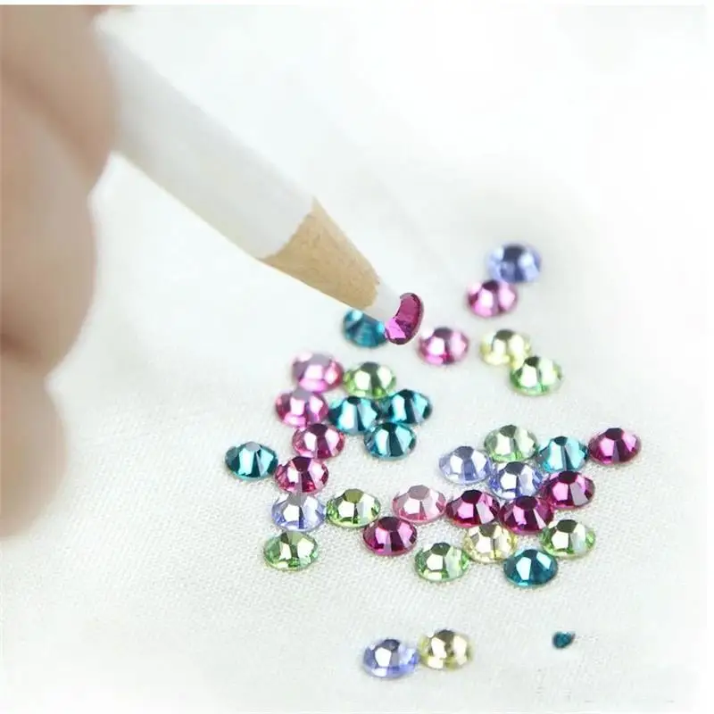 

1/10Pcs DIY Nail Art Rhinestones Gems Picking Crystal Dotting Tool Wax Pencil wood Pen Picker Rhinestones Nail Art Decoration