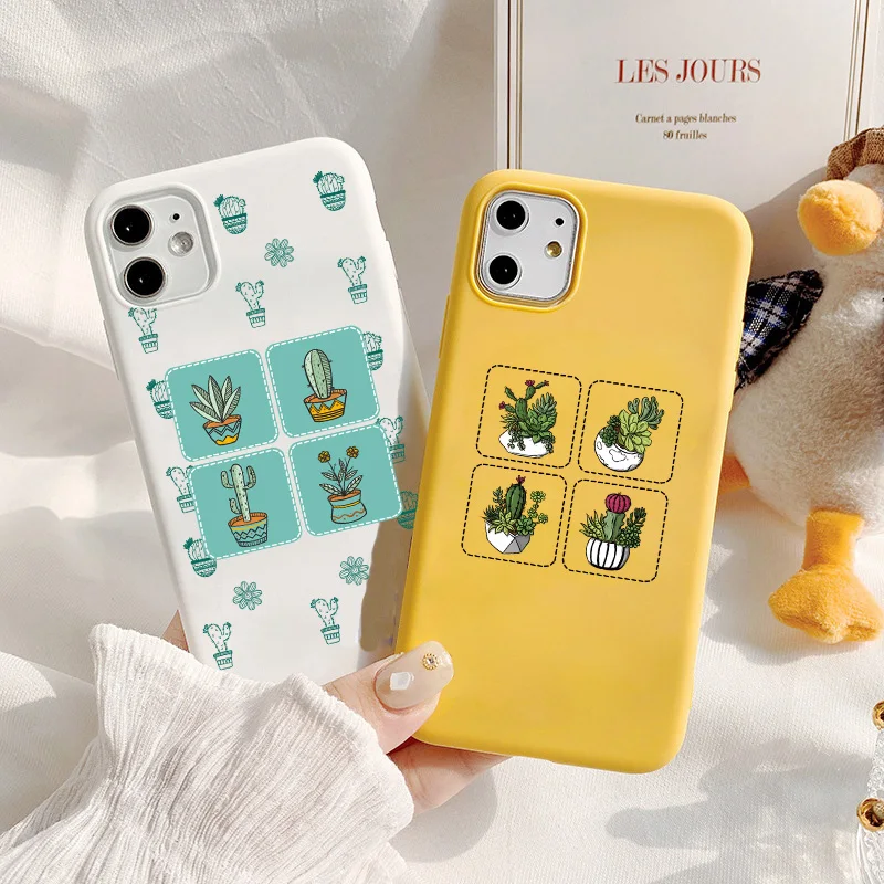 

Refreshing Succulent Plants Phone Case For IPhone SE 2020 For Iphone 12 11 Pro max Mini XR XS Max X 6s 7 8 Plus silicone Cover