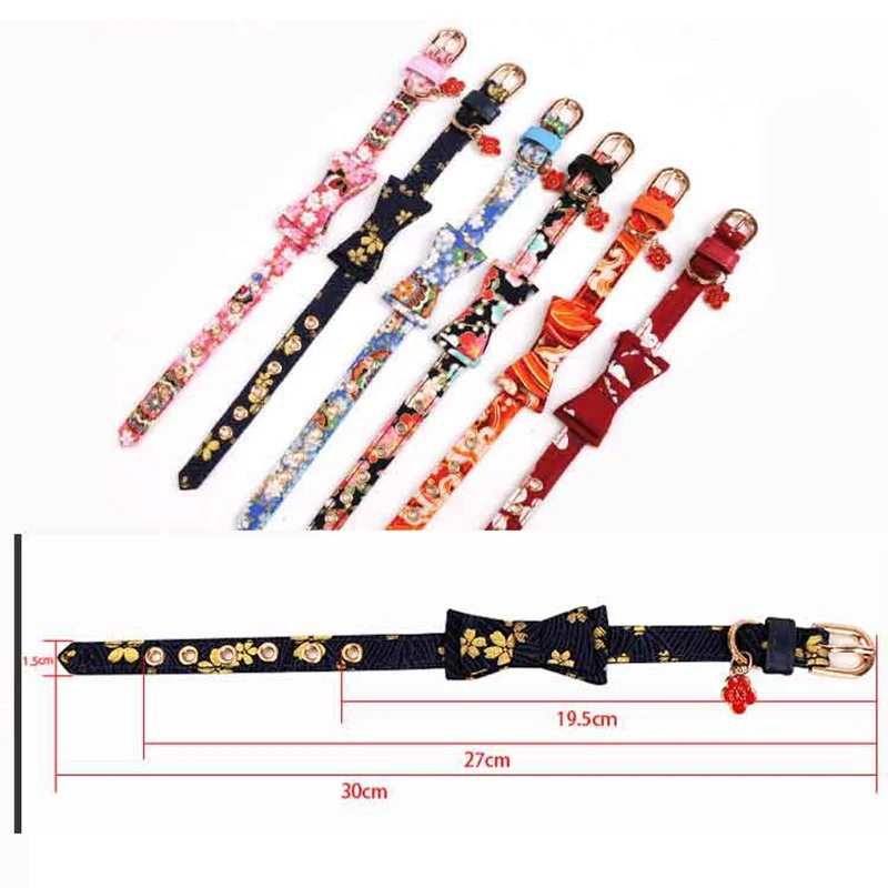 

Necklaces For Cats Tie Collier Pour Chat Dog Neck Collar Katzenhalsband Pet Products Dropshipping Bowknot Collar Japanese Style
