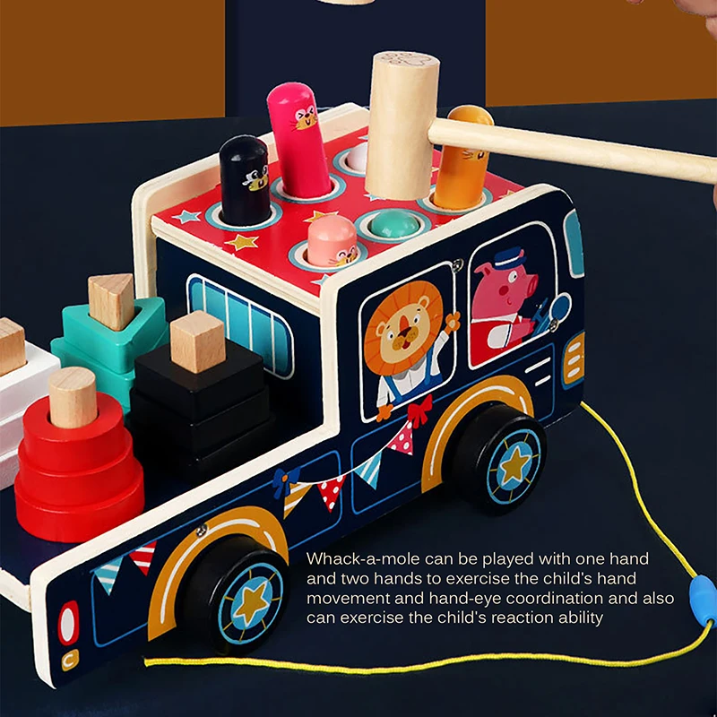 

Early Education Shape Matching Cognitive Educational Toy For Whack-A-Mole Geometric Shape Recognition Toy Drag Car Toy For Baby