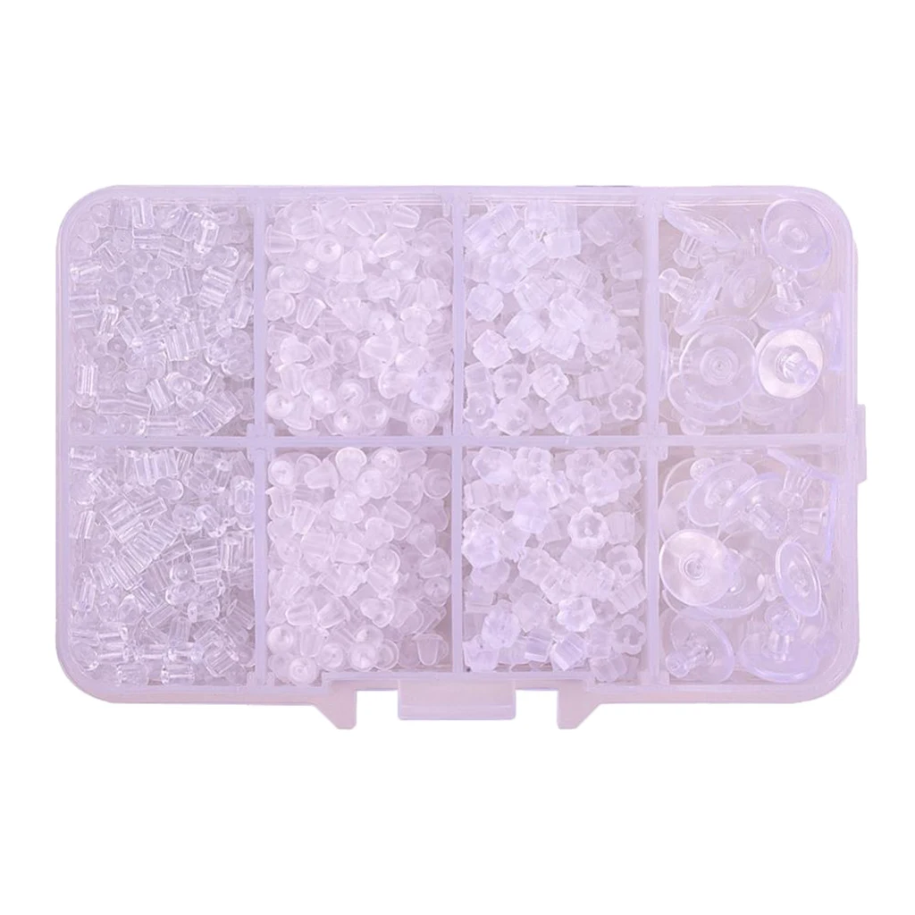 

1666pcs Earring Backs Backings 4 Styles Rubber Secure Earring Backs