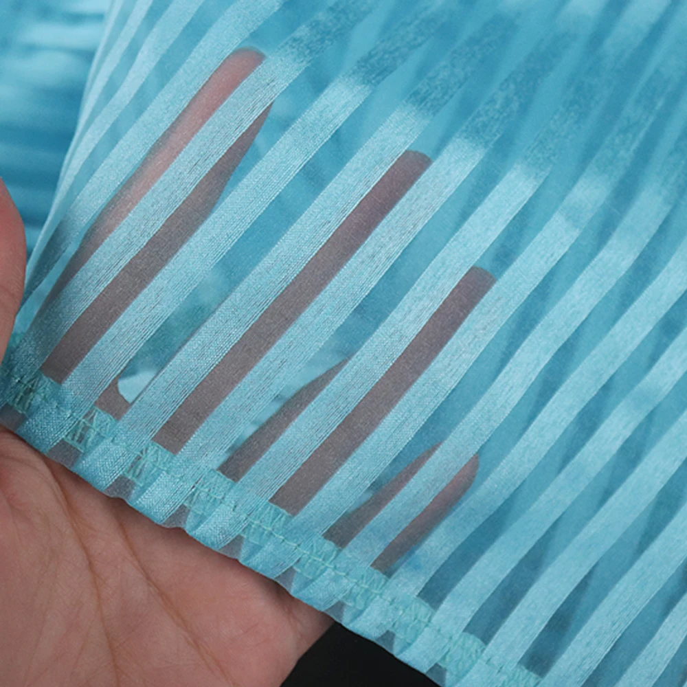 

Women Blouses Striped See Through with Bowtie Sexy Thin Transparent Long Lantern Sleeves Tops Shirts Female Fashion Bluas 2021