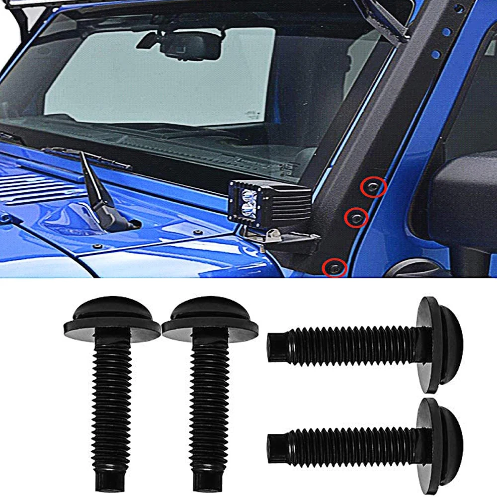 

M8 Torx Screws Replacement Pillar Windshield Frame Hard Full Door Hinge Roll Bar Installation Bolt for Jeep Wrangler JK 07-17