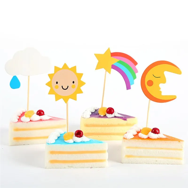 Изображение солнца Луны и звезды облака Форма именинный торт фигурки жениха