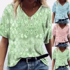 Женская блузка с блестками, повседневная, свободная, с V-образным вырезом