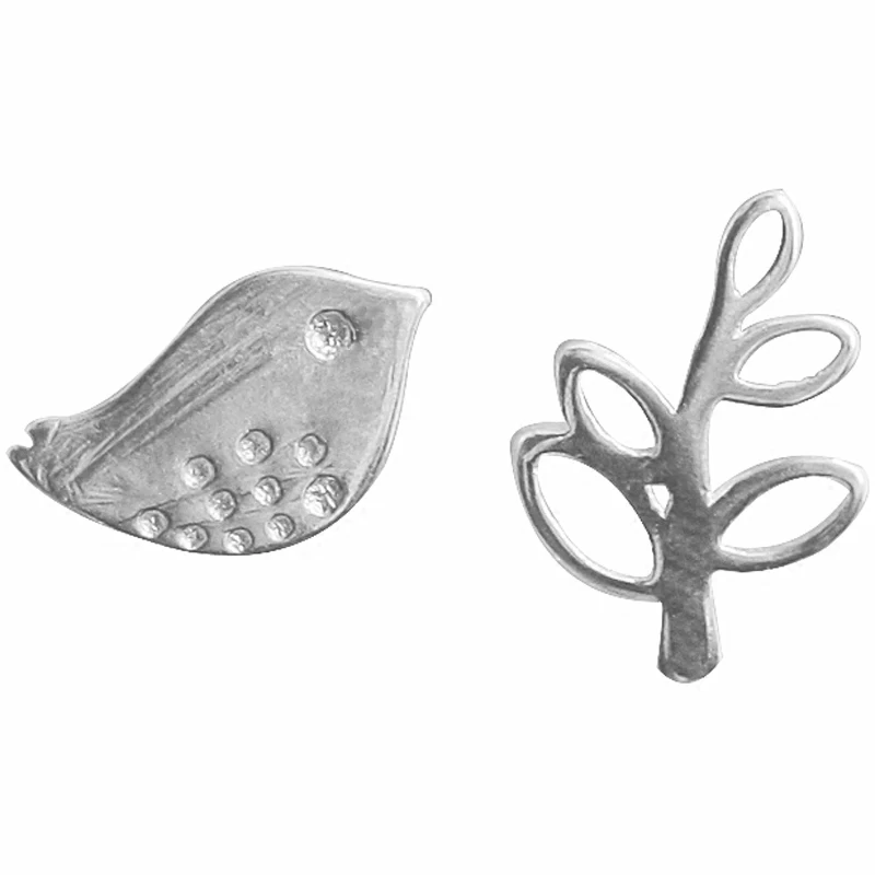 Fyla Mode 925 пробы серебряные серьги-гвоздики модное, в форме оливы ветка и Голубь мира 925 настоящие серьги из чистого серебра женские вечерние ювелирные изделия