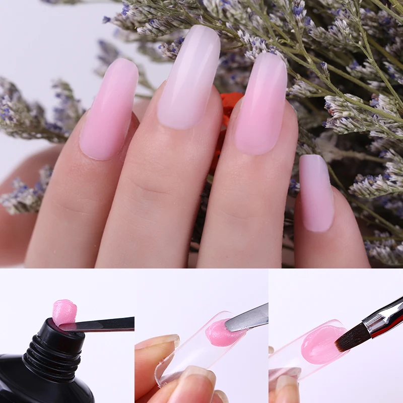 Verntion Polygel наращивания ногтей акрилом поли гель розовый белый прозрачный кристалл