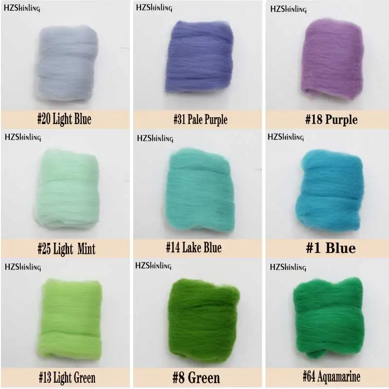 9 видов цветов иглы для валяния комплект 42 цвета волокна шерсти ровинг ботинки с