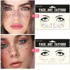 Индивидуальная наклейка-тату на лицо, 1 шт., принт, наклейка-тату, красивый цвет, веснушки, модная поддельная татуировка, водостойкая наклейка Вечерние