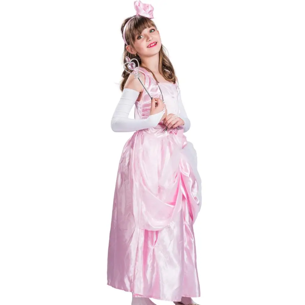 Eraspooky Pink Fairy Tale Princess Dress Cosplay Costumes Girls Stage Gown Kids Christmas Birthday Fancy Headband | Тематическая