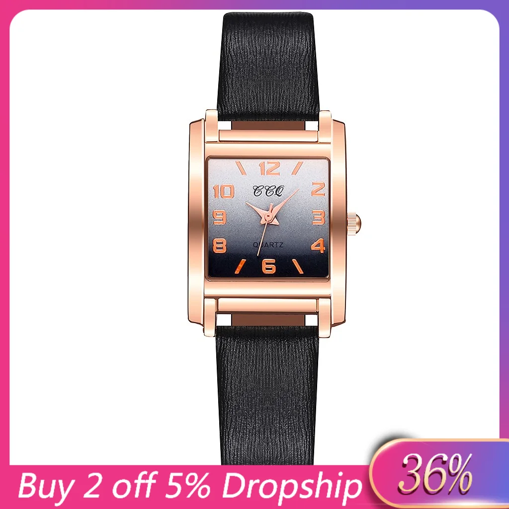 Женские часы гладкие минималистичные Геометрические Квадратные градиентные