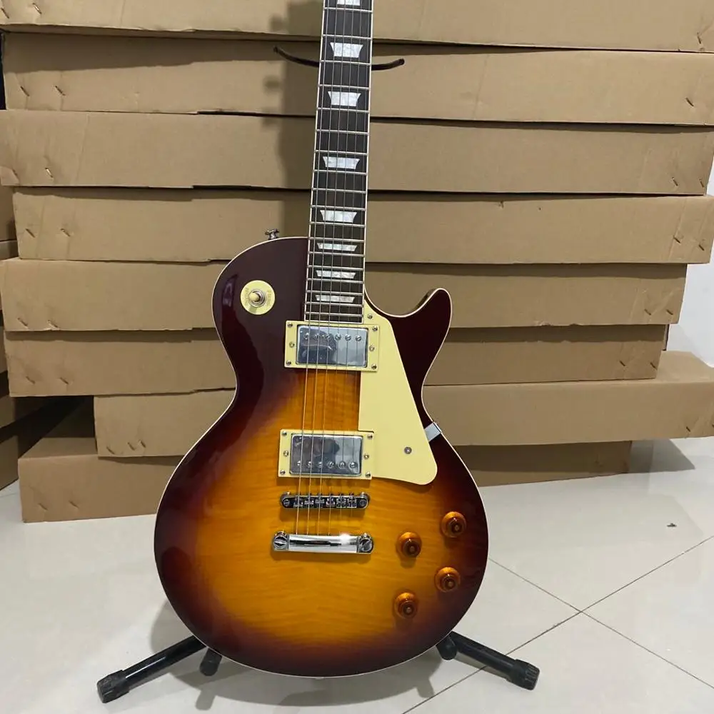 

Electric Guitar, Standard Electric Guitar, Tiger Maple Top, Black Circle, Free Shipping