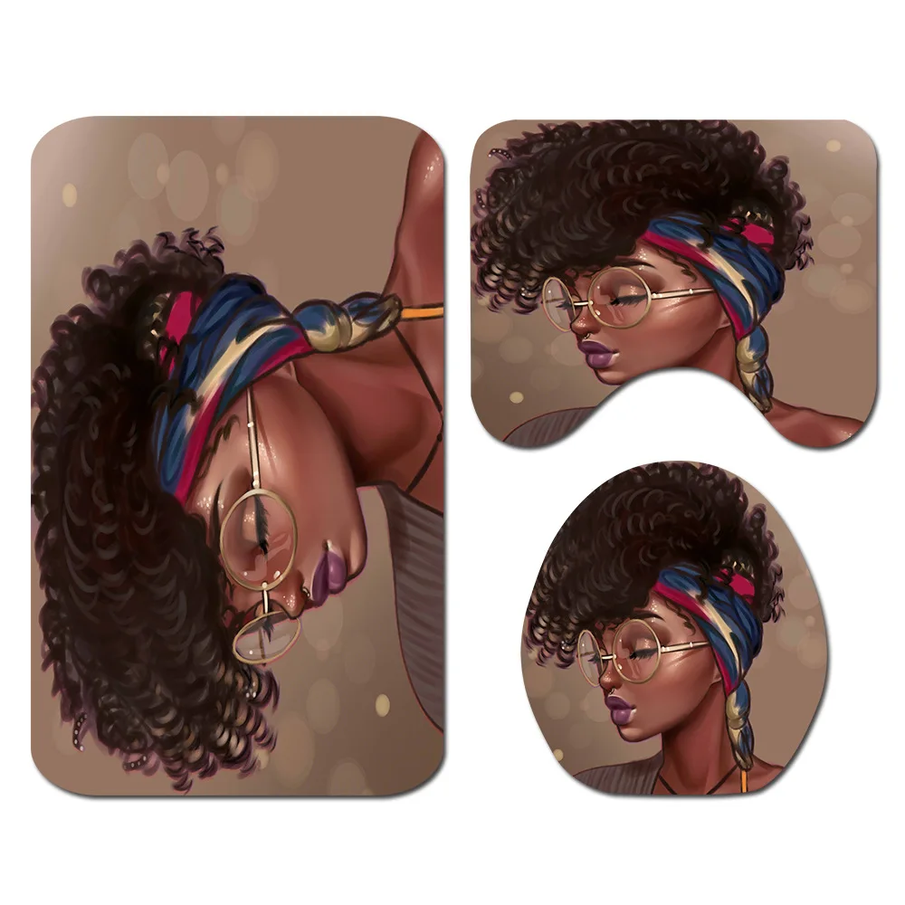 Африканские американские женские тканевые занавески для ванной и душа с очками