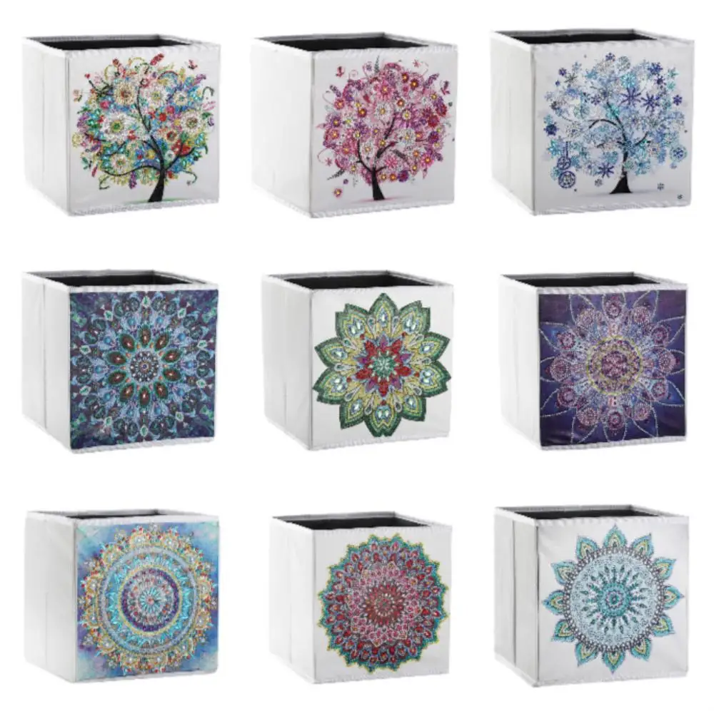 Искусственная Кожа DIY алмазная живопись дерево складной ящик для хранения