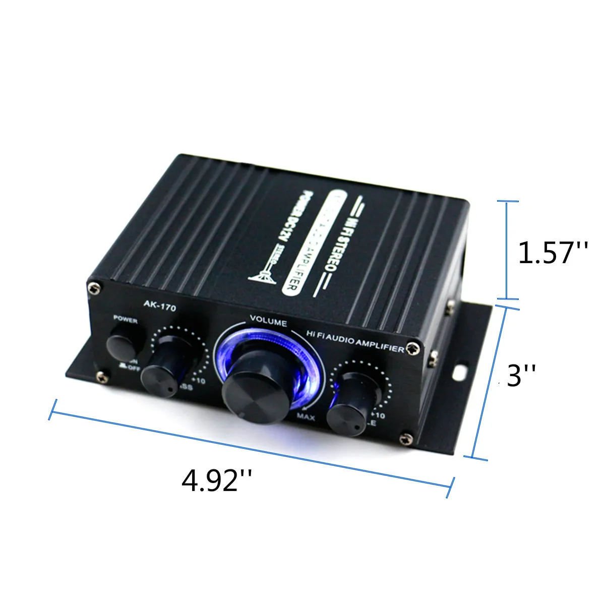 

AK380/AK370/AK170 2 Channel bluetooth HiFi Power Amplifier Home Car Audio Processor Class D Remote Control FM Radio AUX USB/SD