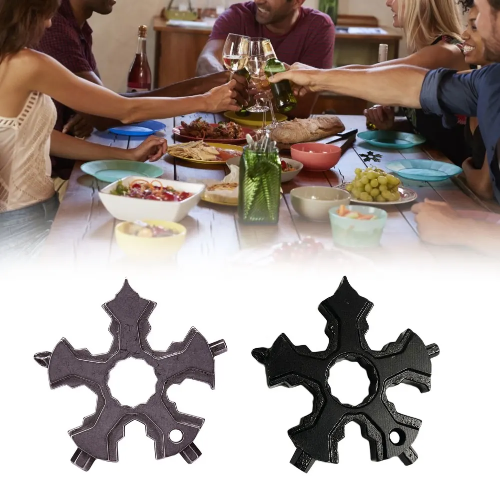 

16 In 1 Snowflake Snow Wrench Tool Spanner Hex Wrench Multifunction Camping Outdoor Survive Tools Bottle Opener Screwdriver