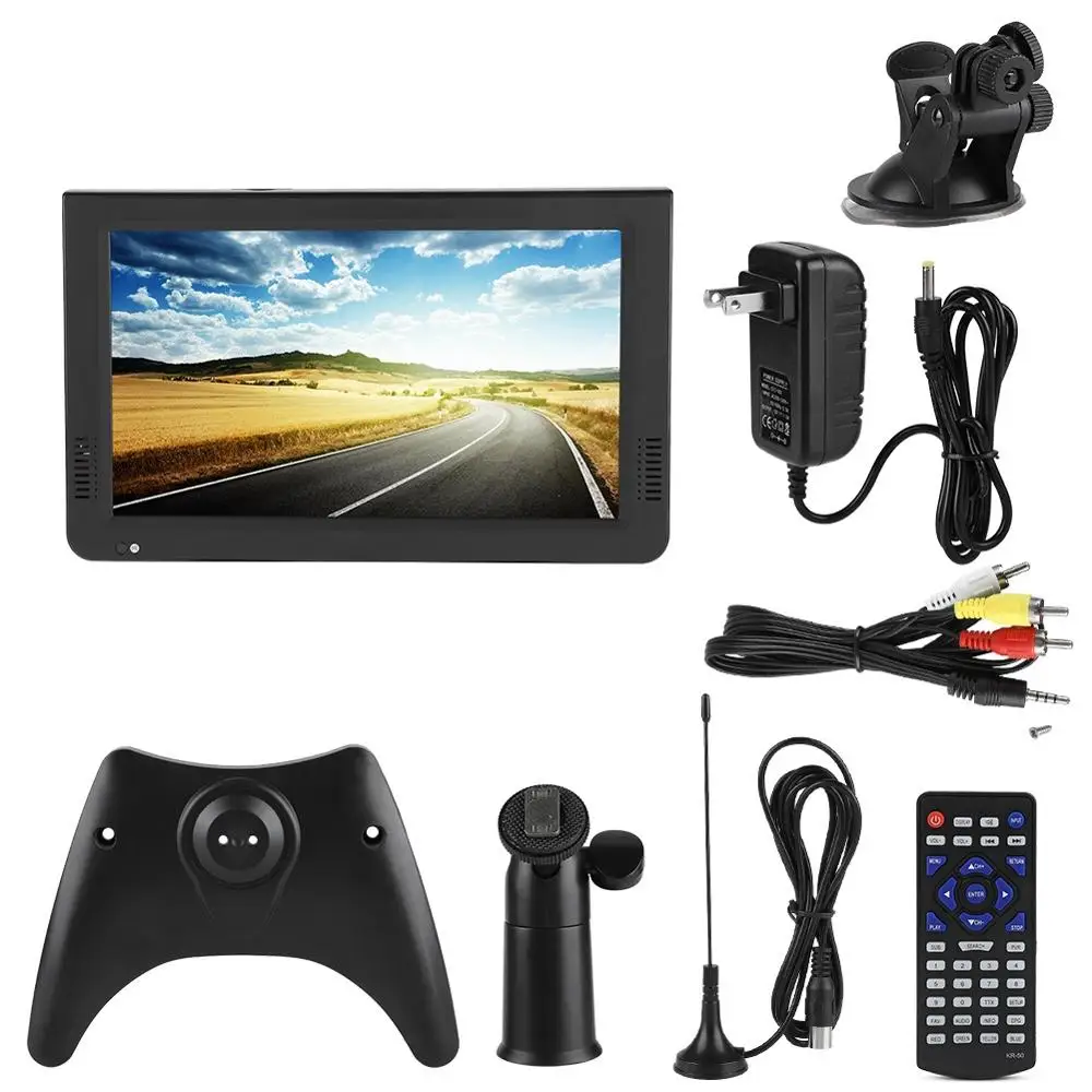 LEADSTAR 10 дюймов экран DVB-T2 16:9 1080P Автомобильный цифровой ТВ Стерео окружающий Портативный ТВ