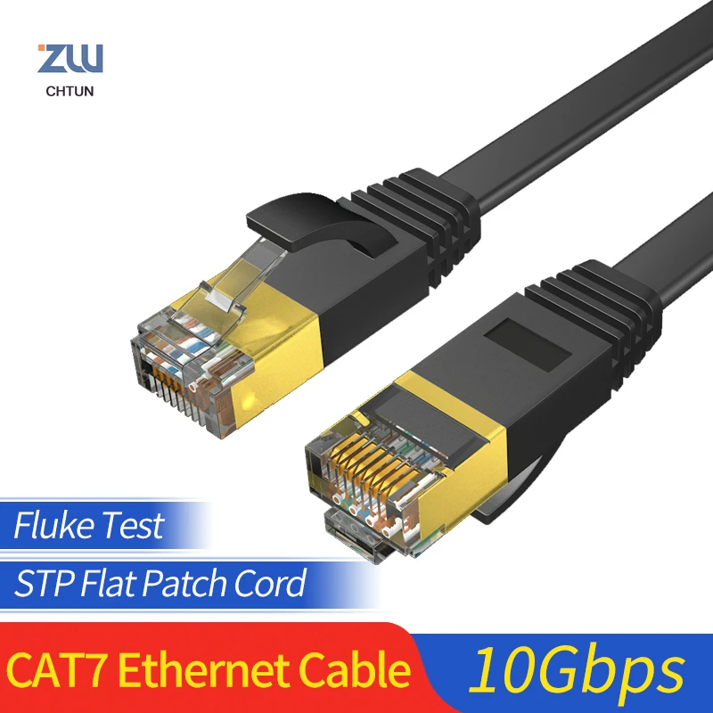Кабель Ethernet GCX 10 Гбит/с Cat7 STP 8P8C плоский соединительный кабель RJ45 Интернет сеть Lan