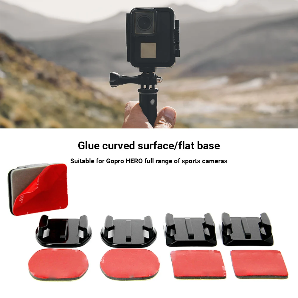 

16 шт. набор клейких креплений плоские изогнутые клейкие крепления аксессуары для экшн-камеры наклейки Pad для GoPro HERO 4 3 + 3 2 1