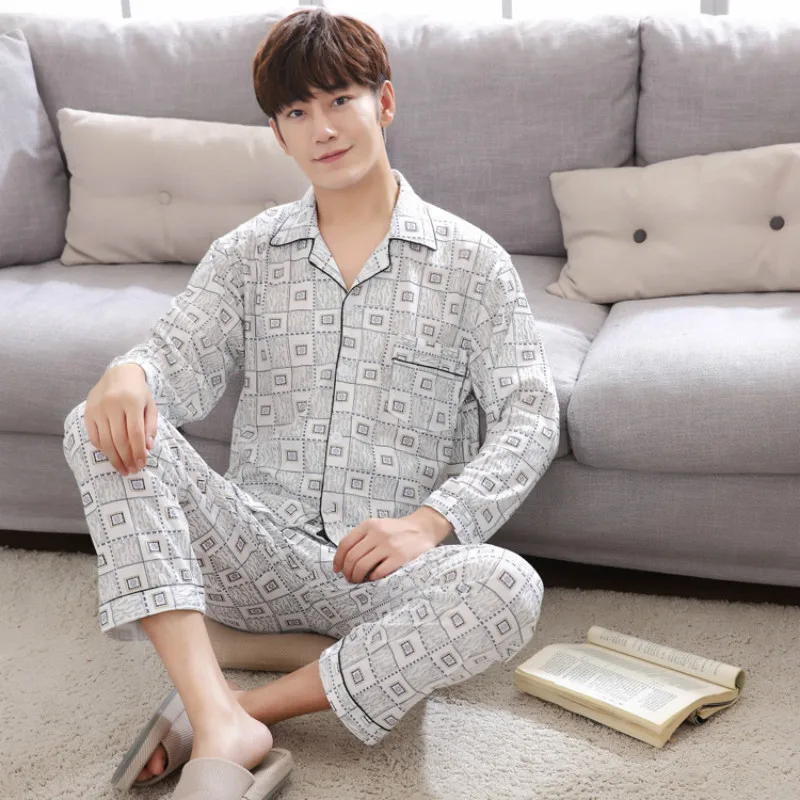 

Men / Women Cotton Pajamas Sets pijama hombre invierno Winter Long Sleeve Trousers Sexy Man Women Nightwear Sleepwear