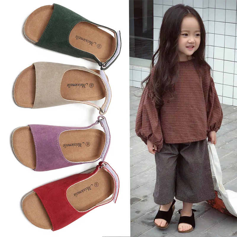 

Детские пляжные сандалии для мальчиков и девочек, Нескользящие босоножки из мягкой кожи, модная Уличная обувь, лето 2020