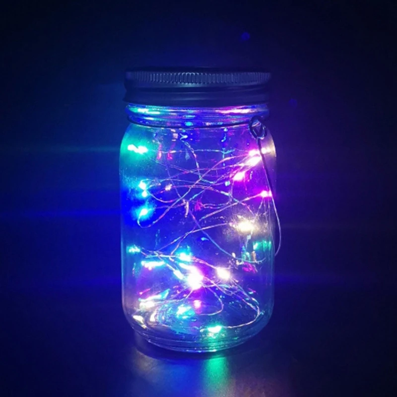 

6Pcs Mason Jar Light 10Pcs LED Solar Fairy String Light Suitable for Courtyard Garden Party (Can Not Included)