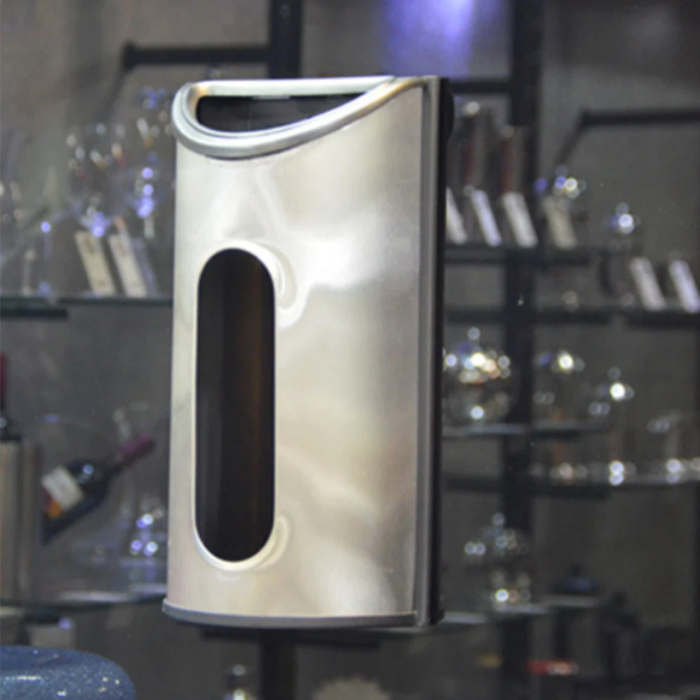 

Novelty Wall Mount Bag Dispenser Trash Bag Saver Holder Storage Box Kitchen Organizer Carrier Bag Store Stainless Steel