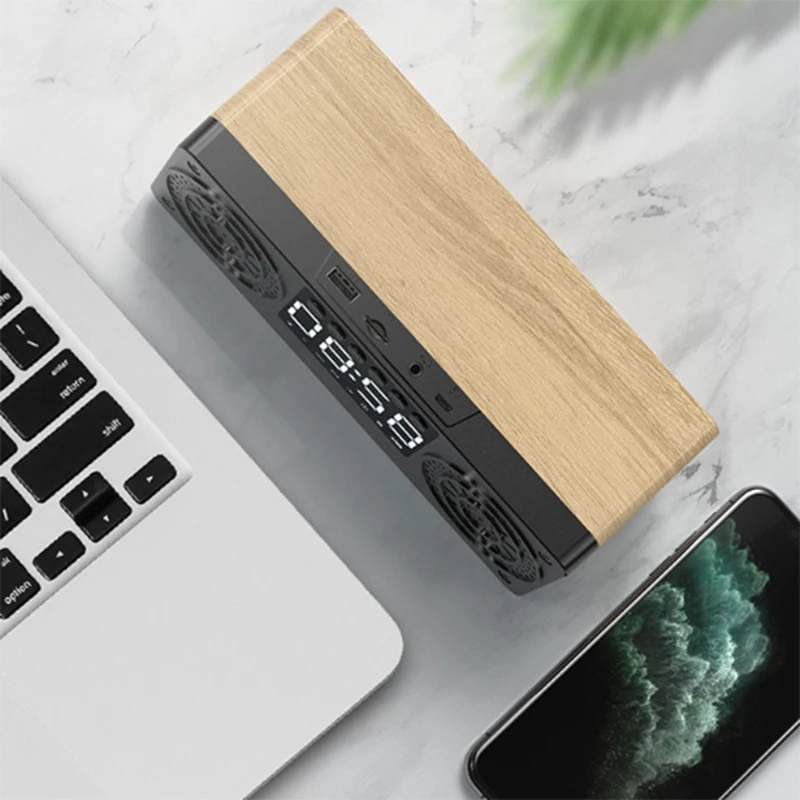 

2 Pcs 3.5mm Gold Plated Aux Stereo 3.5 to 6.5 Male to Male Audio Jack with Stereo Wooden Subwoofer Bluetooth Speaker