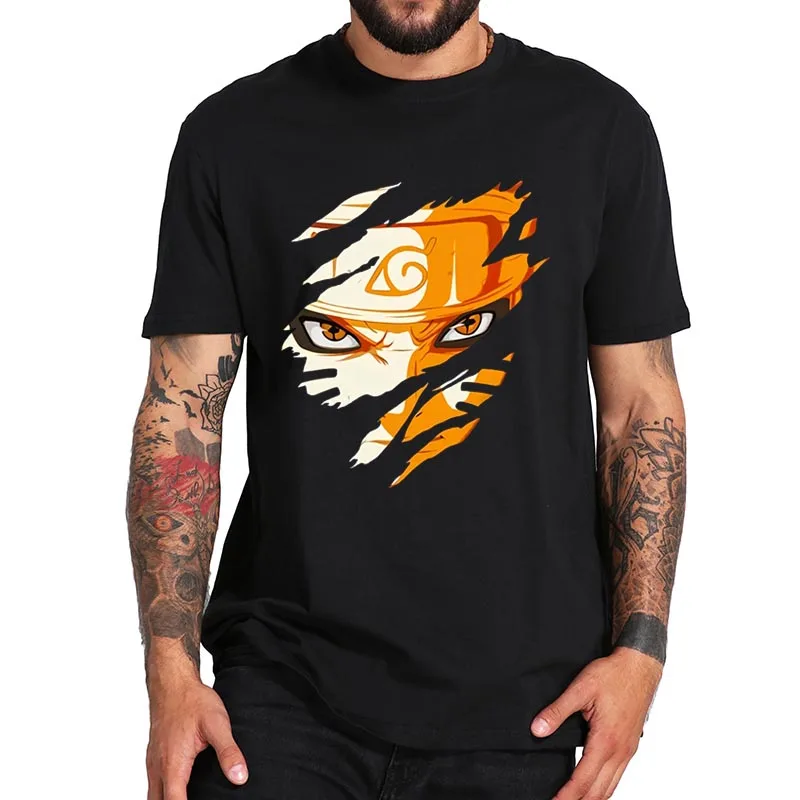 

100% Cotton Uzumaki-Naruto T Shirt Ninja Japanese Anime Manga T-Shirt High Quality Premium Camisetas