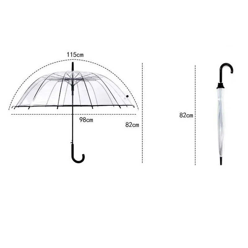 Новые Модные Портативные полуавтоматические Прозрачные зонтики для защиты от