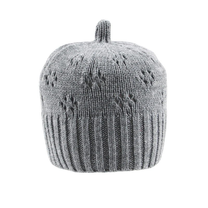 Новинка 2019 зимняя теплая детская шапка в клетку для новорожденных вязаная Милая