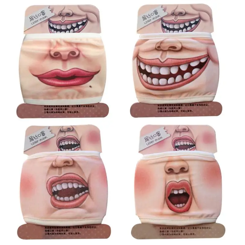 Новая хлопковая Пылезащитная маска креативное выражение зубов забавная теплая