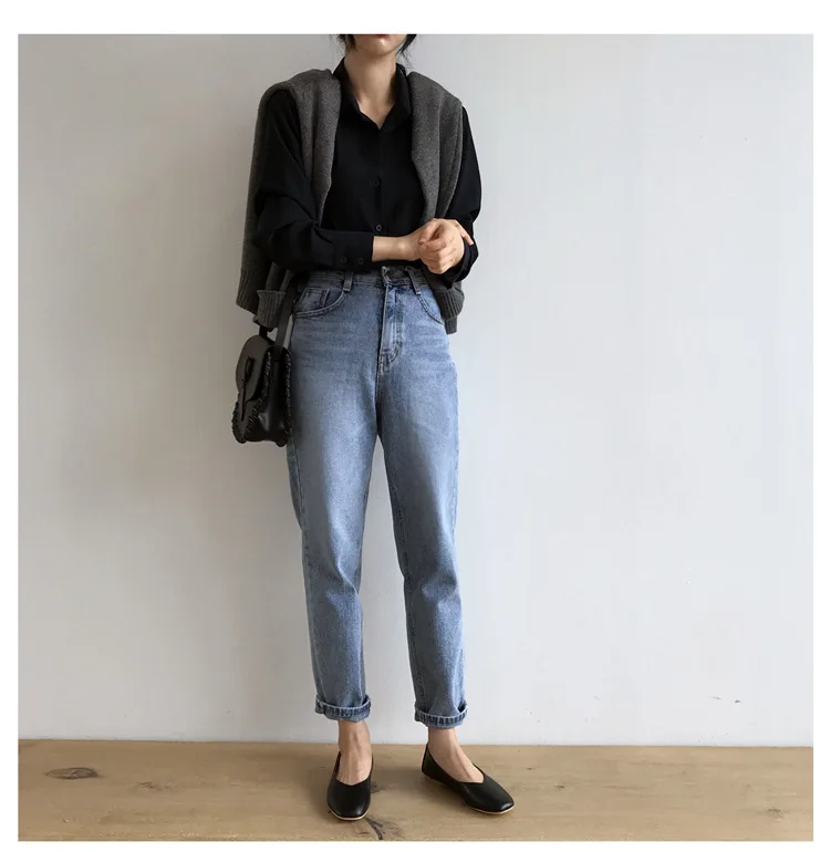 

2021 Women Fall New Fashion Black Long Sleeve Shirts Blouse Tops Female Spring Casual Turn Down Collar Solid Shirt Office Lady