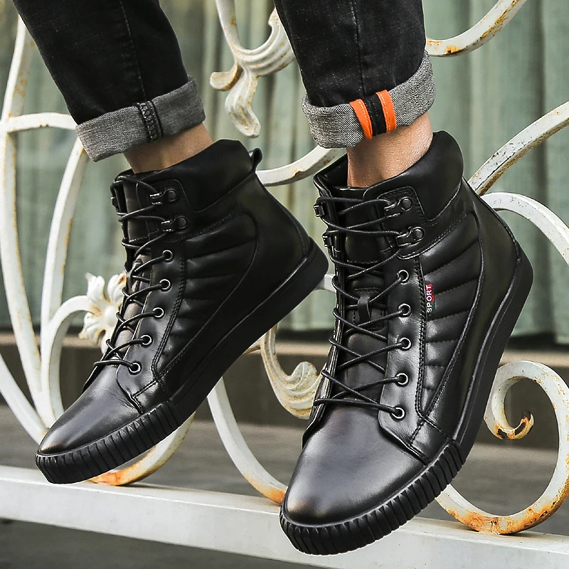 

Men Winter Boots Warm Comfortable Working Safety Boots Men Lace-Up Shoes Brand Black Hot Sale High-Top Men Sneakers