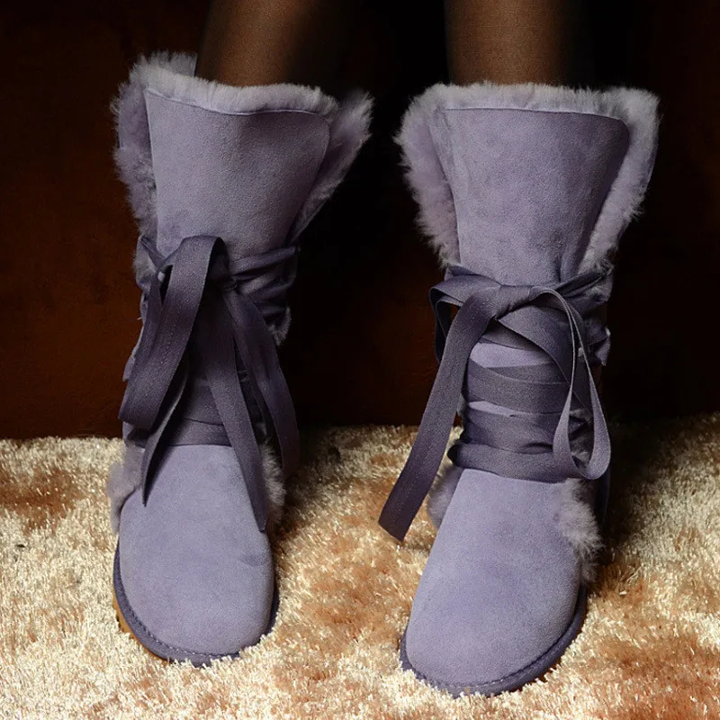 Высокие сапоги; Новинка года; женские зимние сапоги из натуральной овечьей кожи; классические женские зимние сапоги из натуральной овечьей кожи