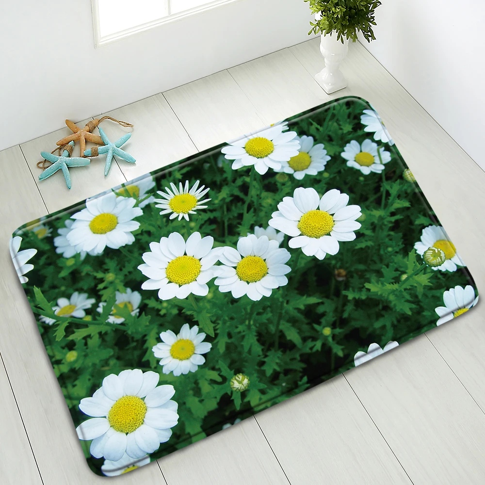 

Natural Scenery Bath Mat Mountain Flower Plants Bathroom Doormat Indoor Floor Pad Carpet Water Absorption Kitchen Non-Slip Mats