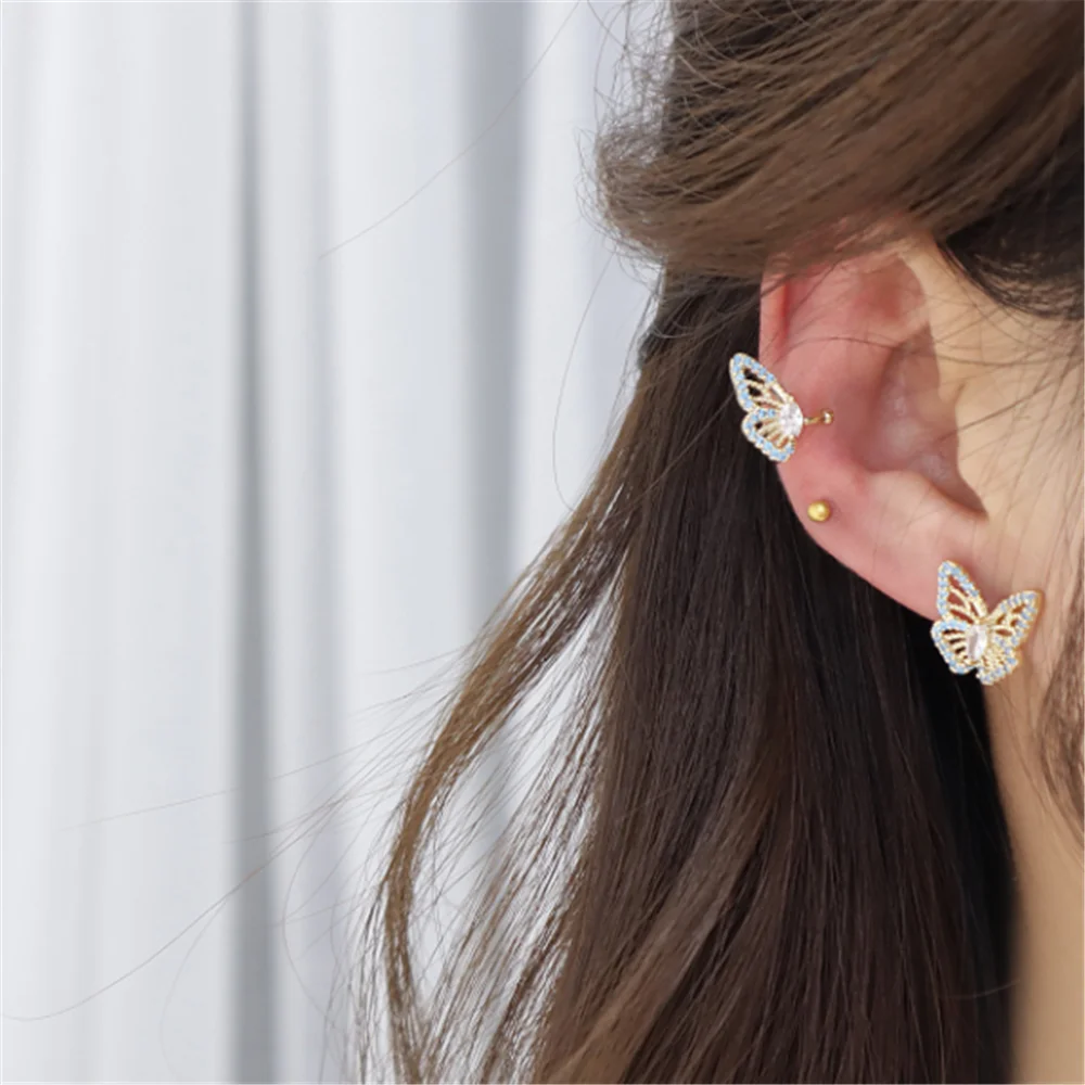 

Fashion Trendy Blue Butterfly Earrings Earrings Women's Holiday Gift Jewelry Wholesale