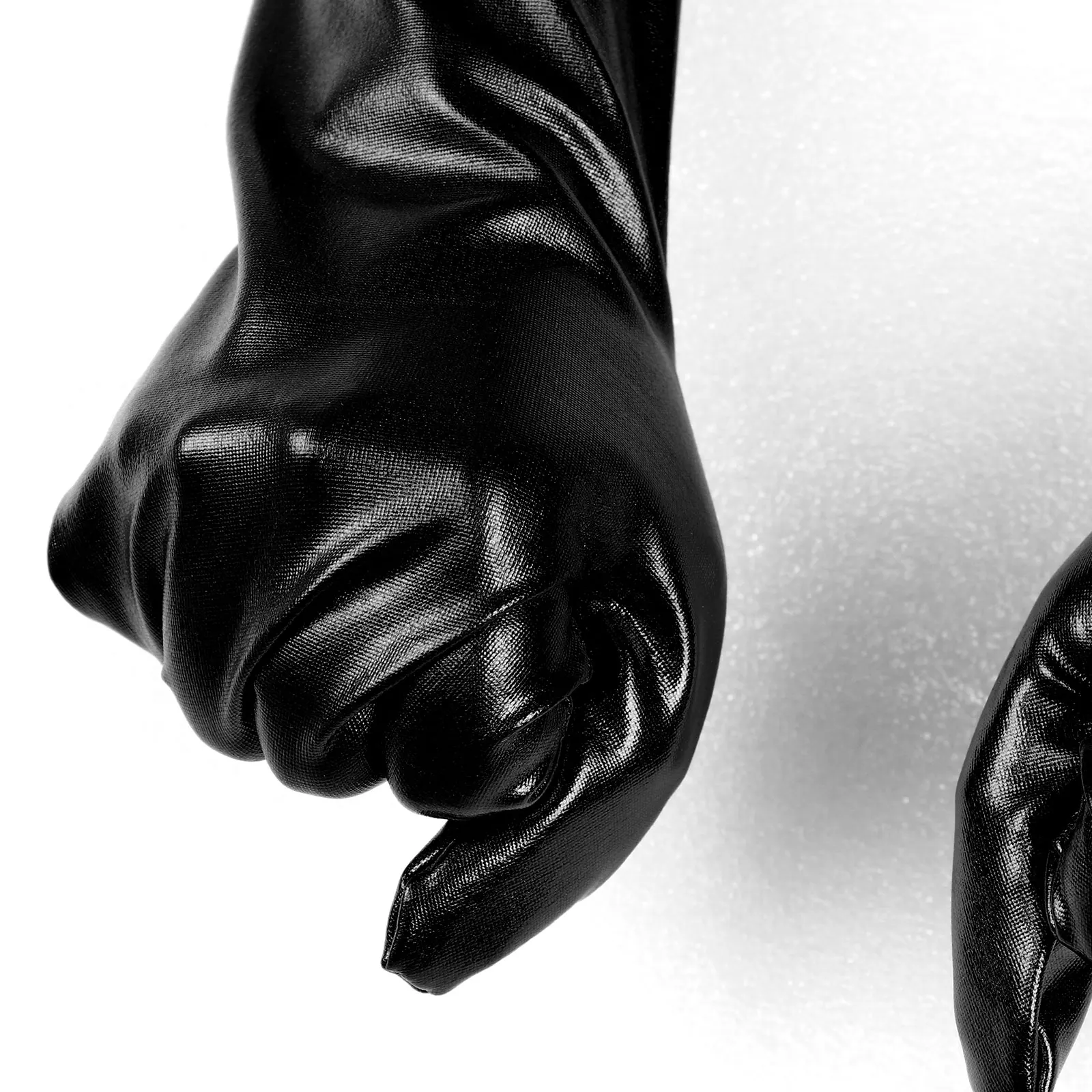 

Women Shiny Metallic Wet Look Patent Leather Long Gloves with Stockings Dancing Party Cosplay Fancy Ball Costume Accessories