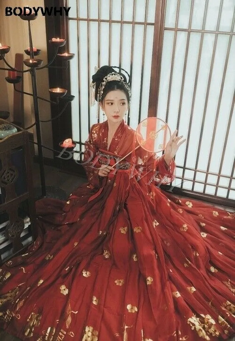 

2020 New Red Hanfu Costume National Dance Costume Ancient Chinese Clothing Top for Women Girls Costume